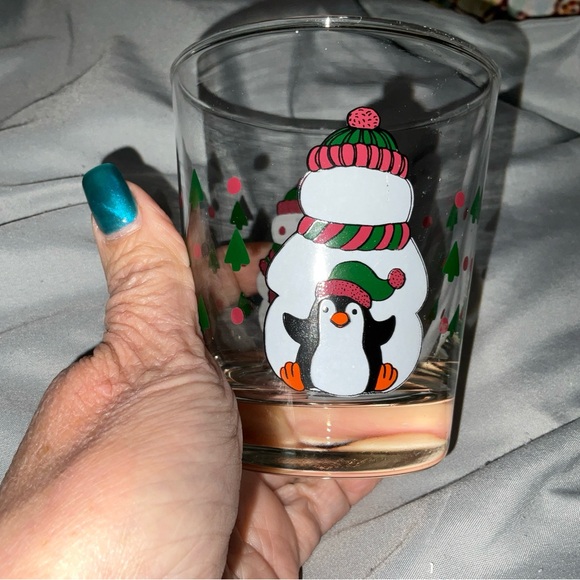 Anchor Hocking Christmas Snowman Front Back Backside Holiday 12oz Cup 1990 New - Picture 10 of 15